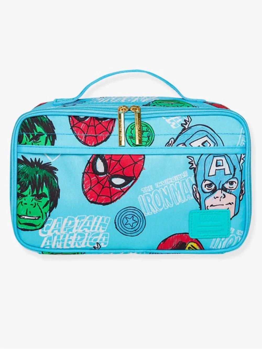 Posh Peanut Marvel Heroes Light Blue Kids Lunch Bag
